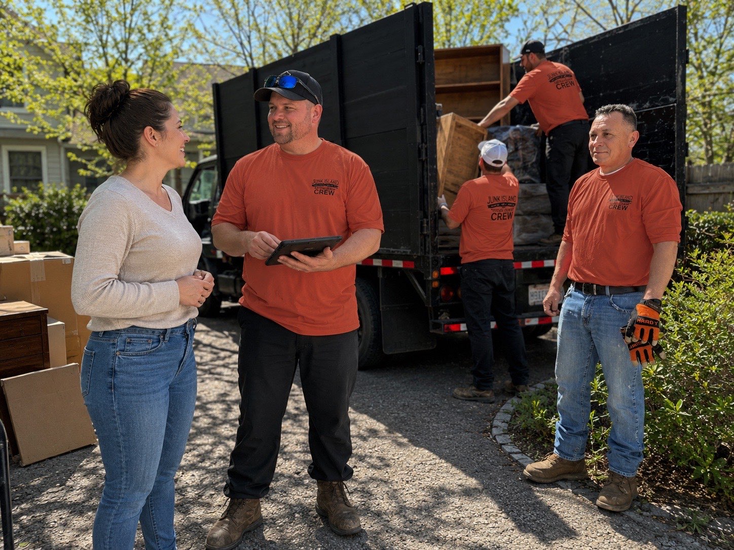 All Island crew loading a truck on Long Island