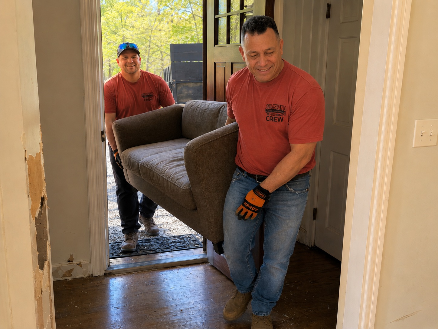 Bay Shore junk removal crew on the job
