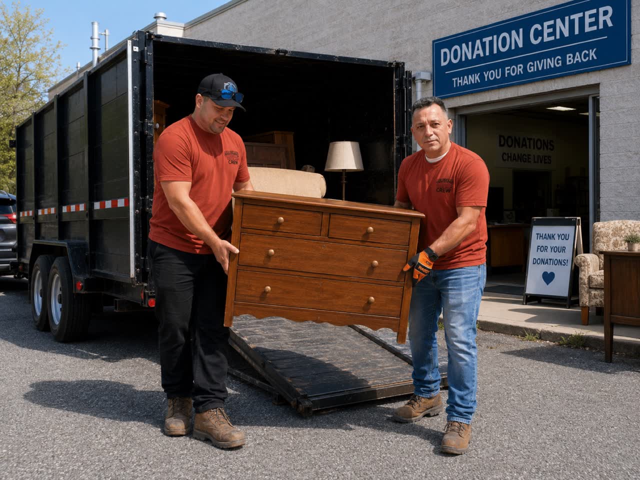 All Island crew on a Long Island appliance removal job