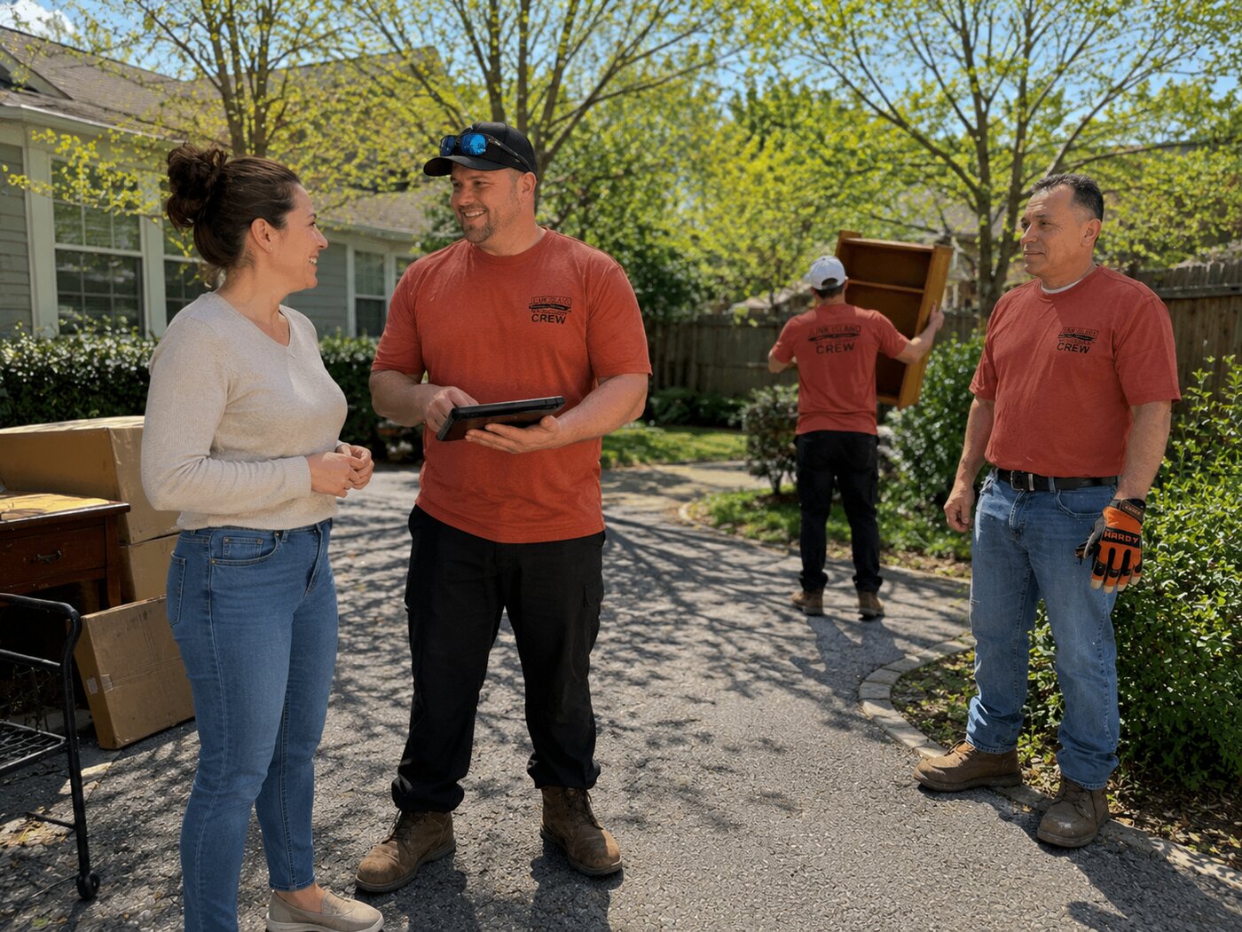 All Island crew arriving at a Long Island home